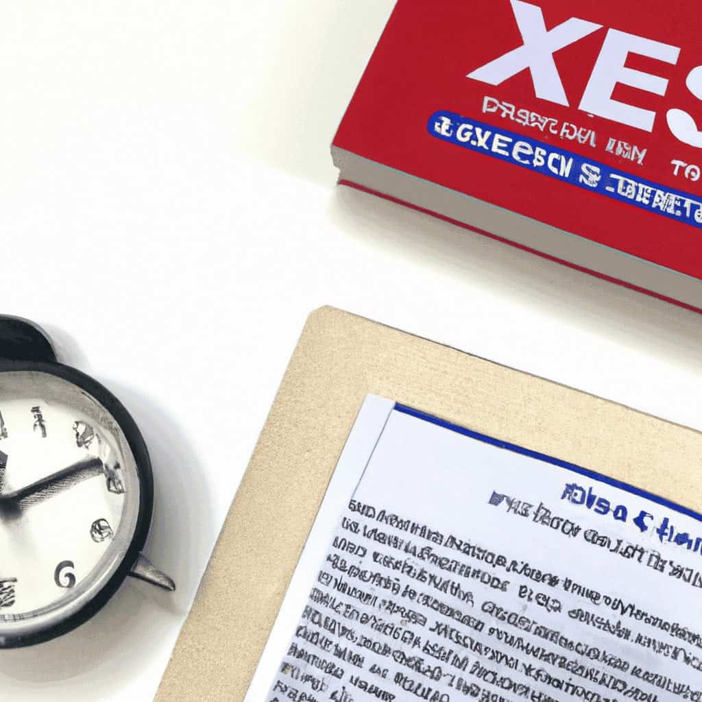 Abstract clock illustration with clipboard and book