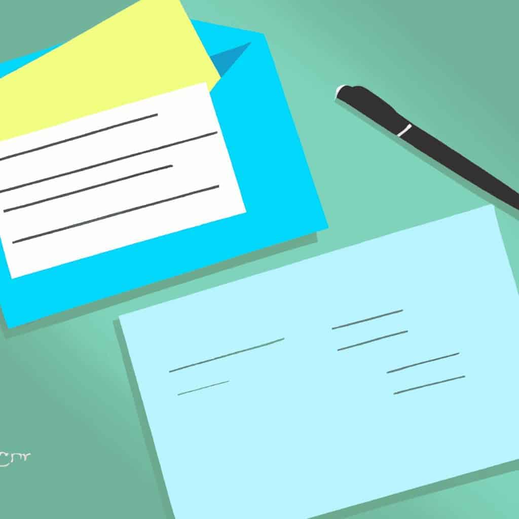 Letters and pen on a desk